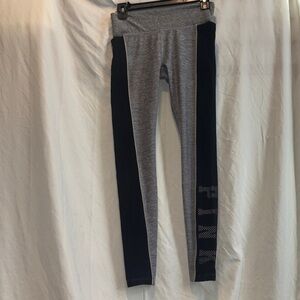 PINK Victoria's Secret Heather Gray and Black Leggings